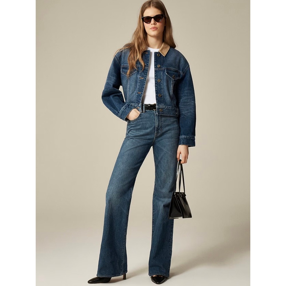J.Crew Vintage Flare Jeans Kate Wash High Rise Semi-Stretch Denim Womens 26 NWT